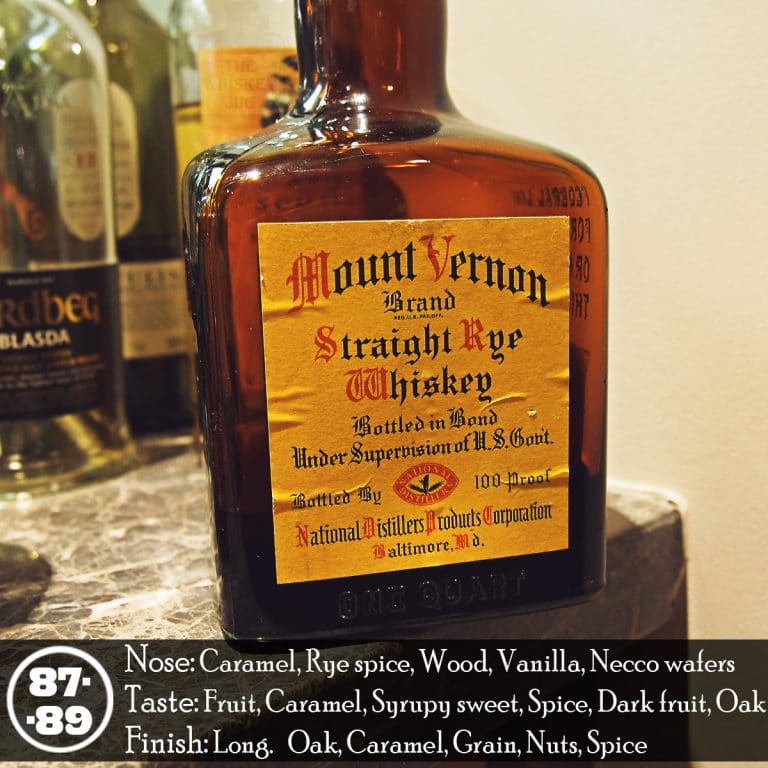 Mount Vernon Rye Whiskey Review The Whiskey Jug