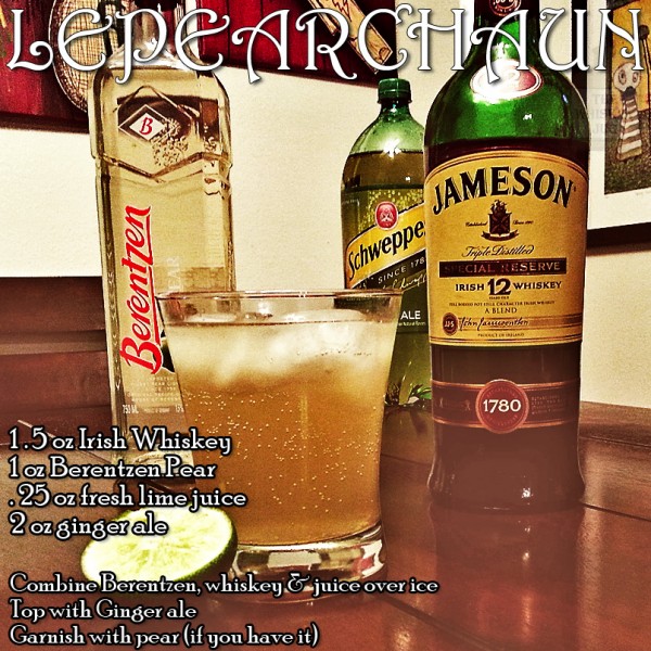Lepearchaun Irish Whiskey Cocktail