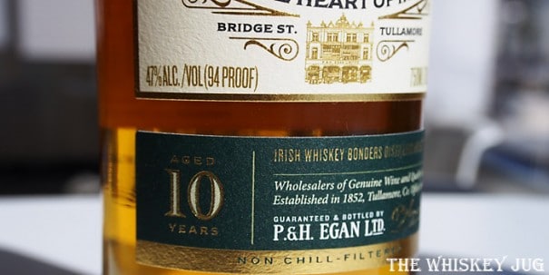 Egan's 10 Year Single Malt Irish Whiskey Label