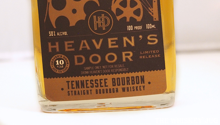 Label for the Heaven's Door 10-year Bourbon