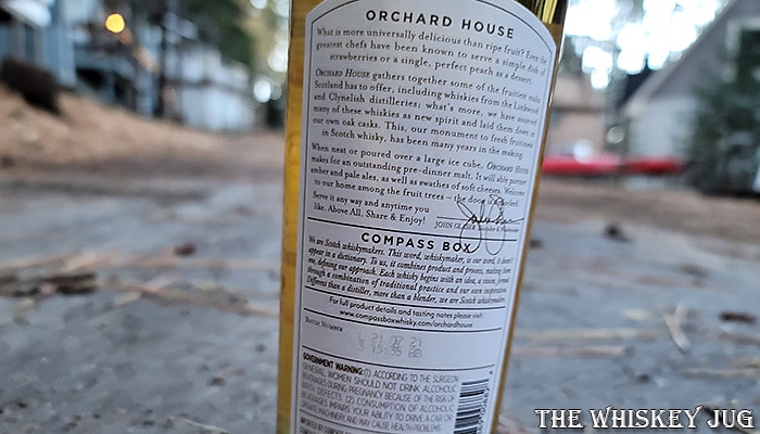 Compass Box Orchard House Label