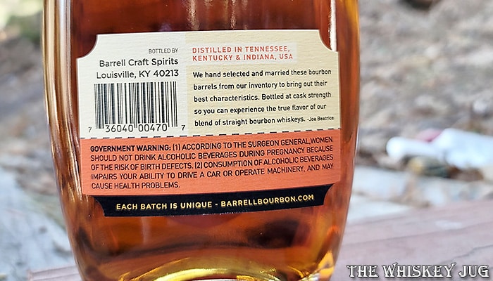 Barrell Bourbon Batch 032 Label