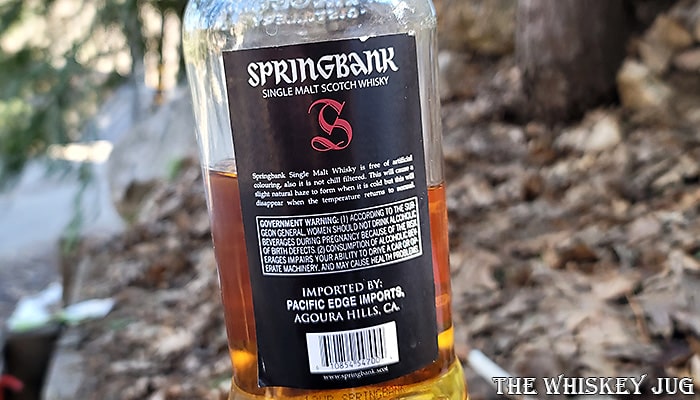 Springbank 12 Years Cask Strength Back Label