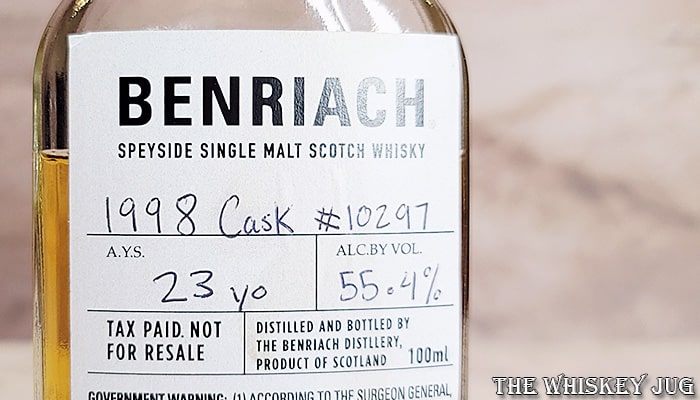 BenRiach 23 Years - 1998 Cask 10297 Label